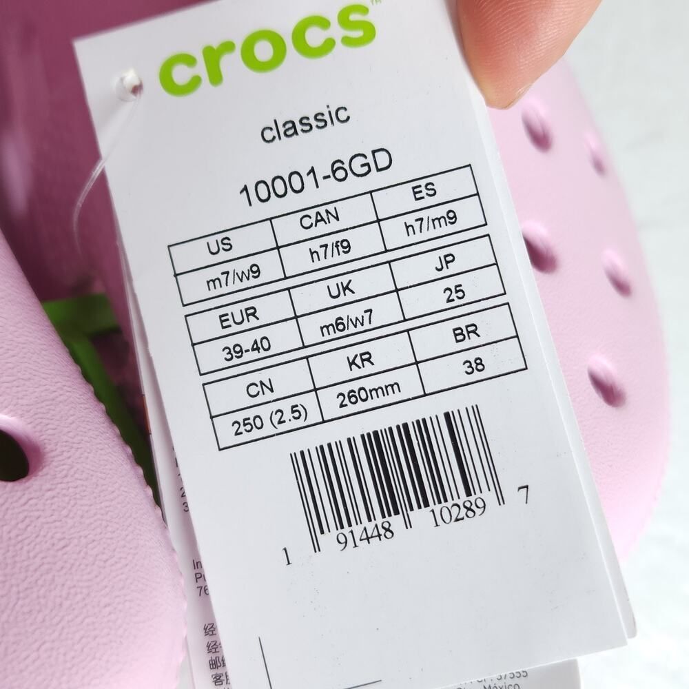 Crocs Classic Women's US 9 Pink Milk Comfort Slip-On Clogs Shoes/ W Charms NWT - Picture 5 of 8